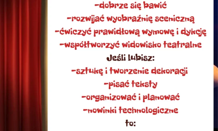 Zajęcia teatralne- zaproszenie