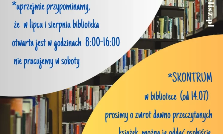 Godziny otwarcia - wakacje 2025