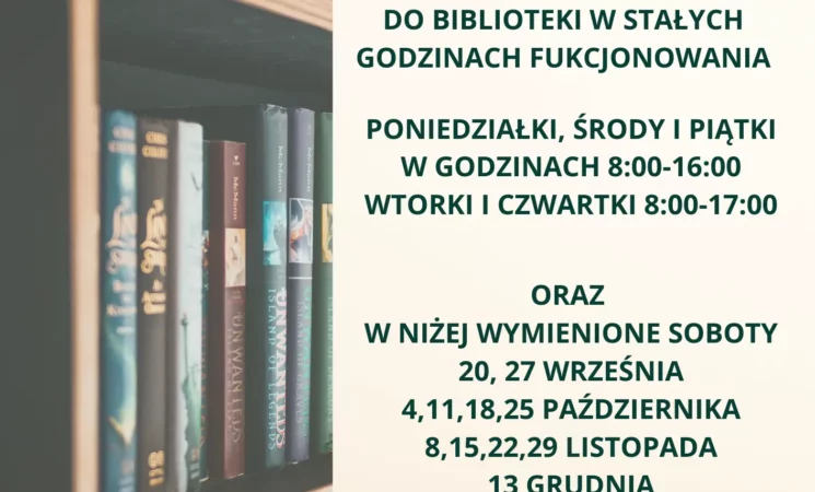 Praca biblioteki w sobotę