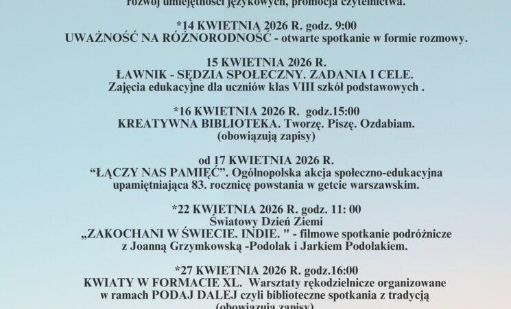 Kwiecień w bibliotece!